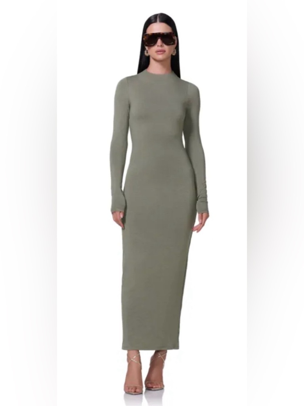 AFRM Juniper Dress Heather Olive Size M